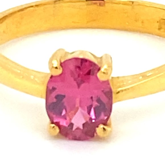 Red Mahenge Spinel 1.01ct Solid 22K Gold Ring - Picture 7 of 7